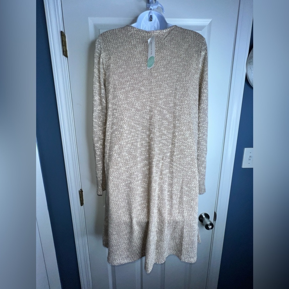 NWT Emory Park Womens Large Taupe Sara Cross Front Knit Sweater Tunic Dress L - Picture 12 of 13
